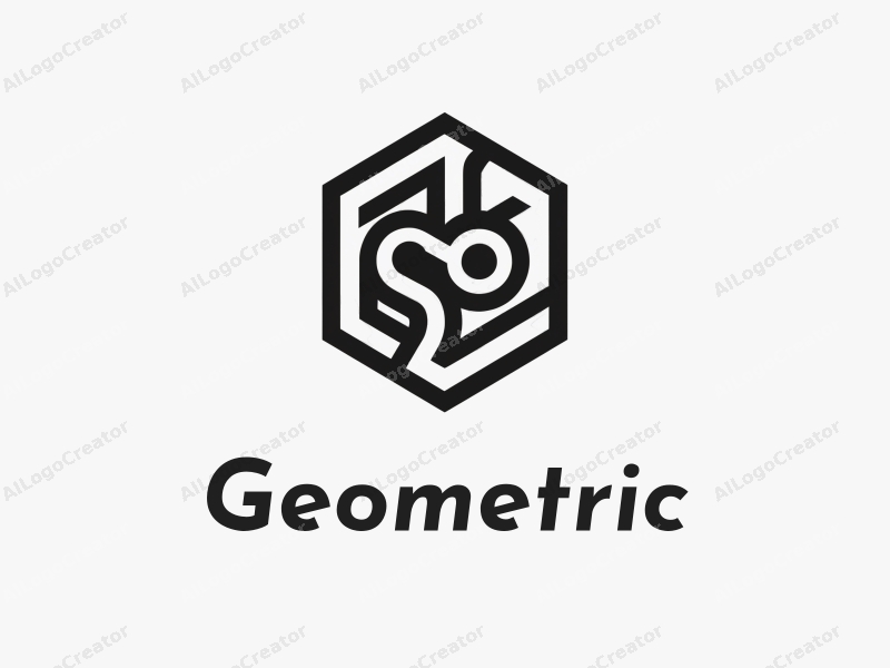 geometric design features a combination of squares and circles, incorporating stylized representations of a basketball and a tennis ball, combined with a clean black and white background.