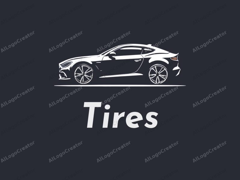 a modern design featuring a stylized car silhouette, overlapping tires and wheels, combined with a clean background.