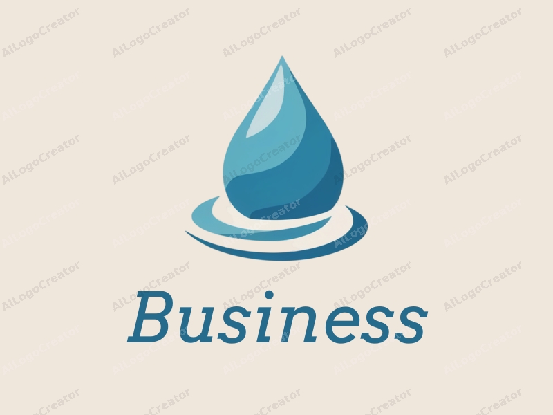 a modern design featuring business and office elements, incorporating a stylized water droplet and ripple effect, combined with a clean background.