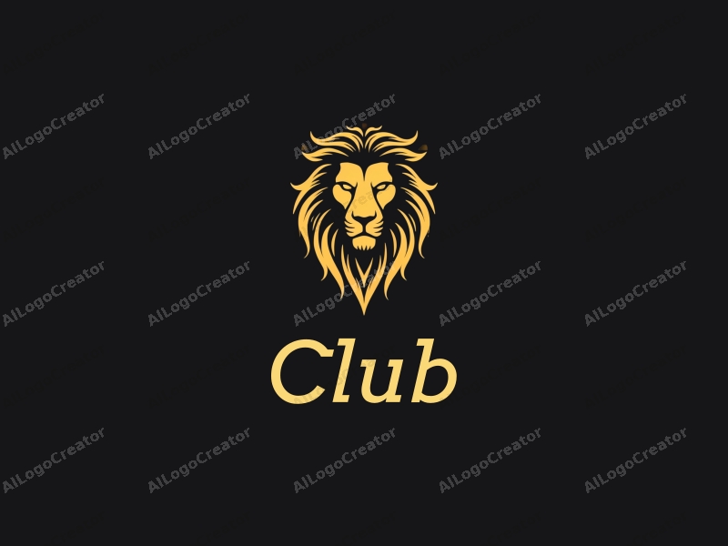 a modern design featuring a stylized lion intertwined with musical notes, representing a vibrant social club atmosphere, combined with a clean black background.