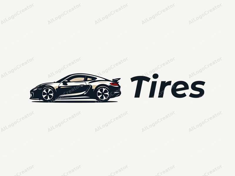 a modern design featuring a stylized car silhouette, overlapping tires and wheels, combined with a clean background.