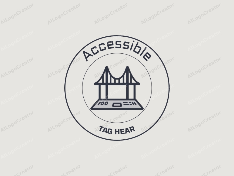 modern design features accessibility elements, a stylized bridge, and a computer, combined with a clean background and harmonious composition.