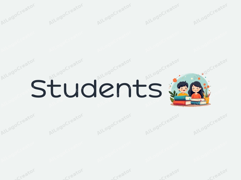 playful design features vibrant colors, stylized students and school elements, along with books and paintbrushes, combined with a clean and harmonious background.