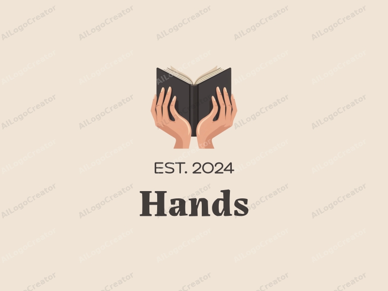 a modern design featuring hands gripping a book and hands holding, with a clean background and a focus on skin tone, emphasizing simplicity and harmony.