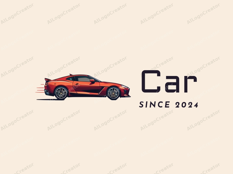 a modern design featuring a sleek sedan silhouette, stylized wheels, and an abstract engine representation, combined with a clean background.