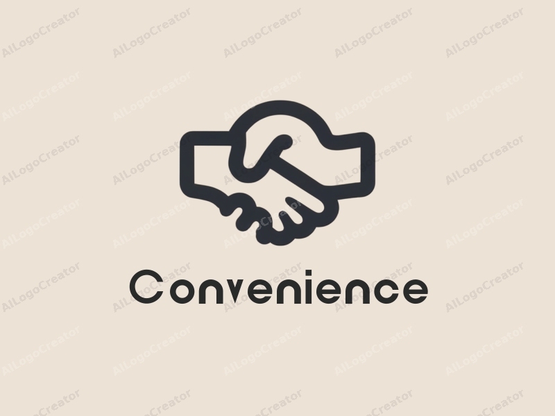 modern design features a stylized key and a handshake symbol, combined with a clean background and a focus on convenience and practicality.