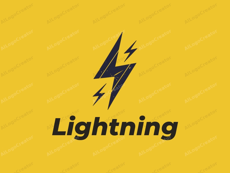 geometric design features stylized lightning bolts and electric currents, combined with abstract representations of a battery and circuit, set against a clean yellow background.