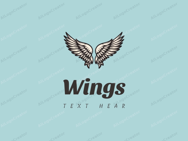 playful design features stylized wings in flight, family motifs intertwined with decorative elements, combined with a clean blue background.