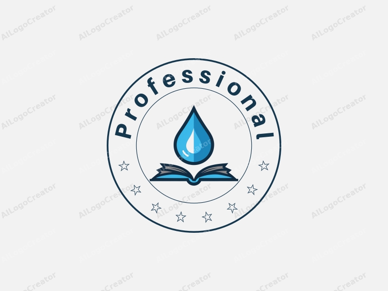 modern design features a stylized water droplet and an open book, combined with a clean background and a professional, certified look.