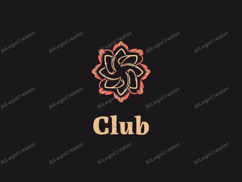 a modern minimalist design featuring abstract representations of a club environment, social interactions, and elements of music and dance, combined with a clean black background.