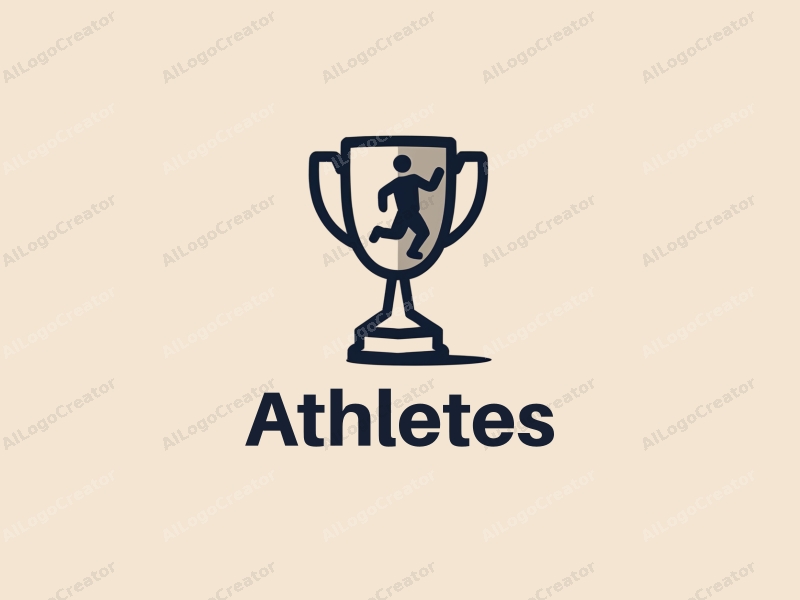 modern design features a dynamic runner silhouette, a stylized trophy, and a clean background combined with a harmonious composition.