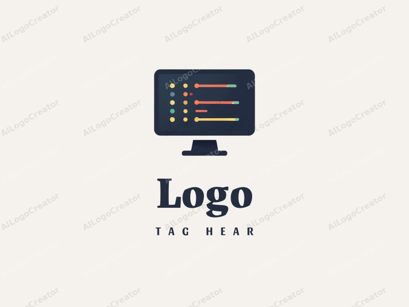 modern design features a stylized computer and code elements, combined with a clean background and a minimalist approach.