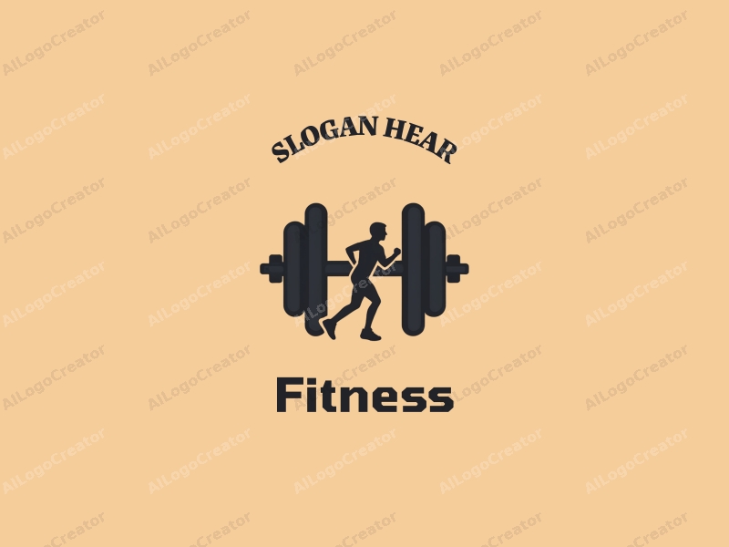 modern design features stylized dumbbells and running figures, combined with a clean background and a harmonious layout.