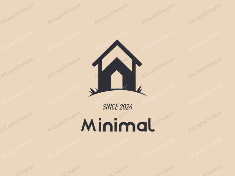 minimalist design features a stylized shelter structure, representing a journey, combined with a clean background and a tag style approach.