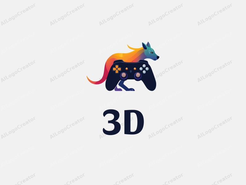 a modern design featuring a colorful 3D controller intertwined with a dynamic animal silhouette, showcasing movement and energy, set against a clean background.