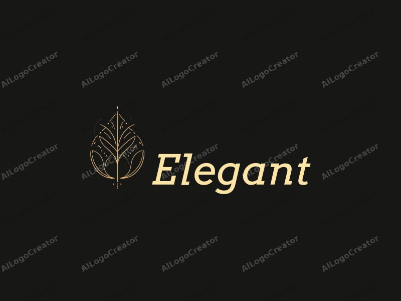 minimalist design features elegant and refined lines, a stylized representation of fashion and interior design elements, combined with a clean black background.