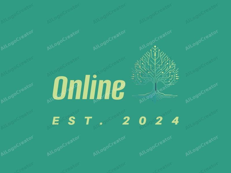 a modern design featuring interconnected trees and circuit patterns, symbolizing technology and education, with a clean background in blue and green tones.