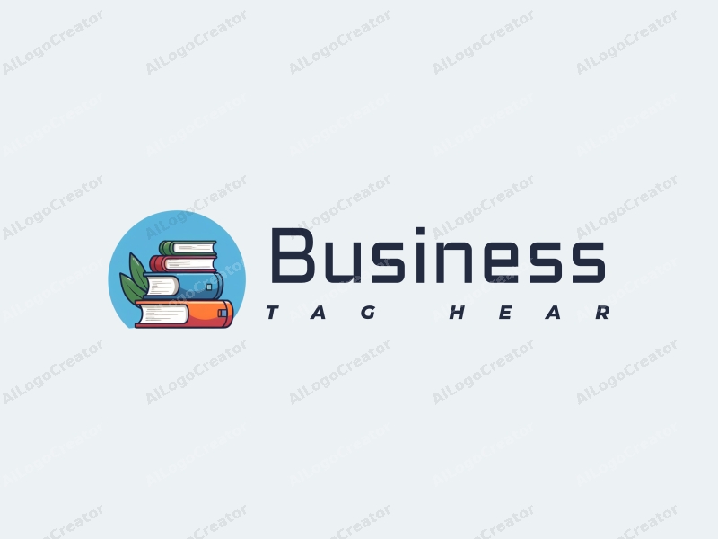 a modern design featuring business and office elements, including stylized books and notebooks, combined with a clean blue background.