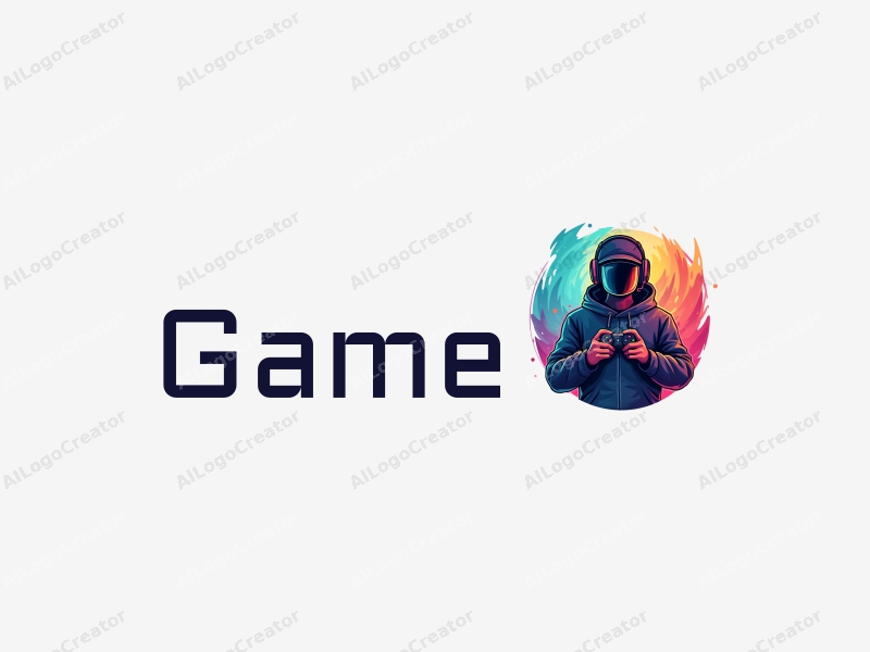 a modern design featuring colorful gaming elements, a stylized player silhouette, and a dynamic composition combined with a clean background.