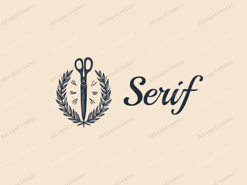 vintage design features elegant serif fonts, stylized tools like scissors and pens, and home elements such as a desk or notebook, combined with a clean background.