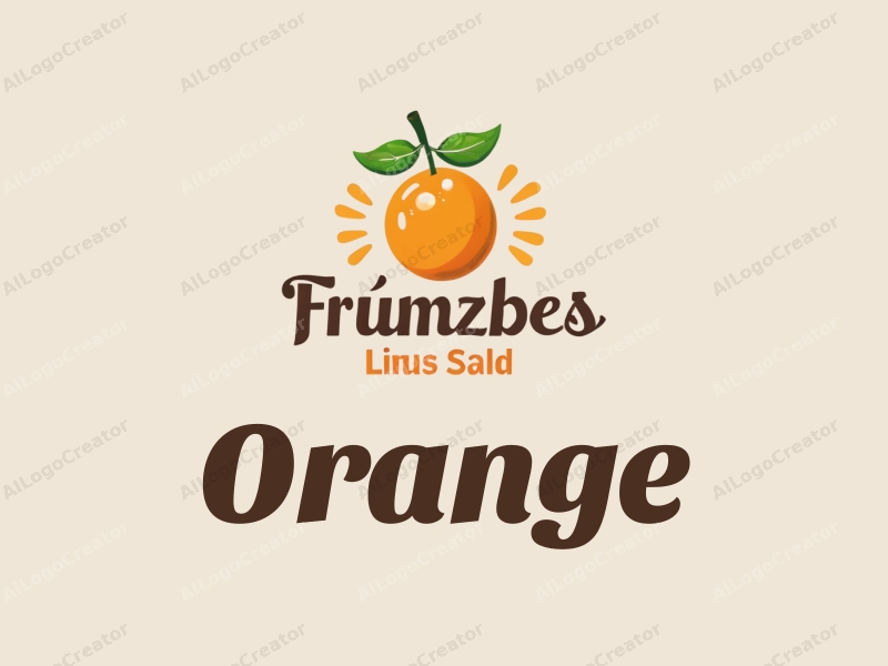 playful design features a vibrant orange, a splash of juice, and a sun motif, combined with a clean background.