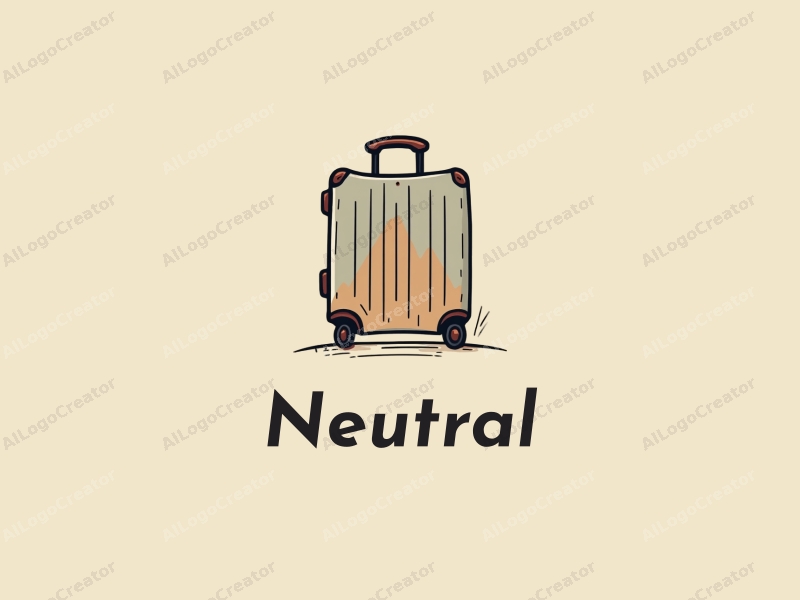 minimalist design features elegant travel elements like a stylized suitcase and a balanced composition, combined with a clean background.