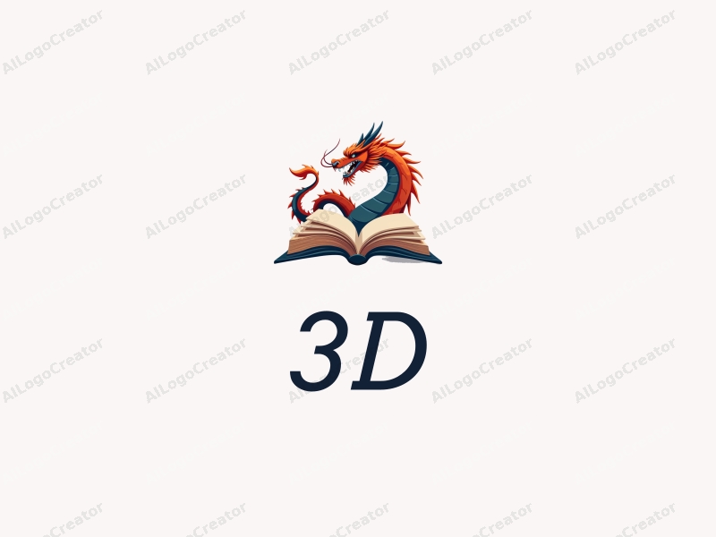 a modern design featuring a colorful 3D dragon intertwined with an open book, showcasing dynamic elements and a clean background.